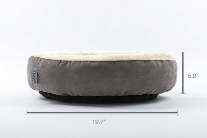 round Donut Cat and Dog Cushion Bed, 20In Pet Bed for Cats or Small Dogs, Anti-Slip & Water-Resistant Bottom, Super Soft Durable Fabric Pet Supplies, Machine Washable Luxury Cat & Dog Bed