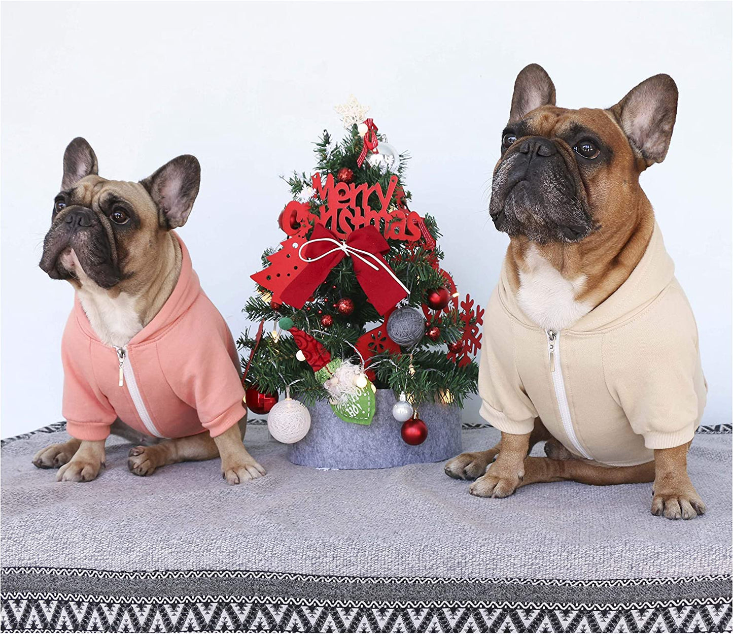 French Bulldog Frenchie Clothes Hoodies for Dogs Pug English Boston Terrier Bully Pitbull Corgi Sweatshirt Sweater Clothing Puppy - Khaki/Small